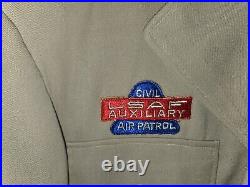 Vtg USAF Auxiliary Civil Air Patrol Khaki Officers Jacket Pants Illinois Wing