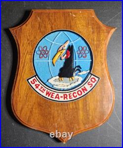 Vtg US Air Force Wall Plaque 54th WEA RECON SQUADRON USAF Weather Recon