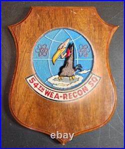 Vtg US Air Force Wall Plaque 54th WEA RECON SQUADRON USAF Weather Recon