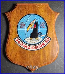 Vtg US Air Force Wall Plaque 54th WEA RECON SQUADRON USAF Weather Recon