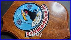 Vtg US Air Force Wall Plaque 54th WEA RECON SQUADRON USAF Weather Recon