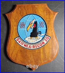 Vtg US Air Force Wall Plaque 54th WEA RECON SQUADRON USAF Weather Recon