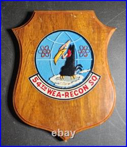 Vtg US Air Force Wall Plaque 54th WEA RECON SQUADRON USAF Weather Recon