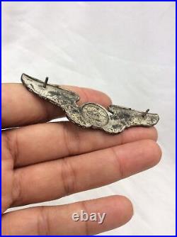 Vtg US air force sterling wings lapel pin 3 inches