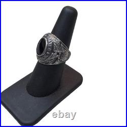 Vtg United States Air Force Sterling Silver Ring Class Style Blue Gemstone Sz 7
