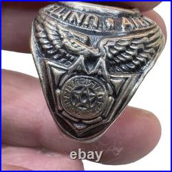 Vtg United States Air Force Sterling Silver Ring Class Style Blue Gemstone Sz 7