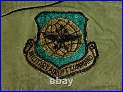 Vtg Us Army/usaf Slant Pocket Shirt! Master Sergeant/airlift/med Evac Patches! L