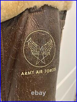 Vtg WW2 Army Air Forces Type B-1 Leather Bomber Trousers Flight Pants, Helmet, etc