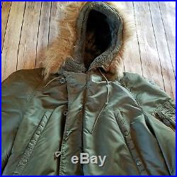 Vtg WW2 US Army Air Force A11 Flight Jacket Insulated Parka Bomber Pilot Hooded