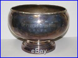 Vtg WWII Officers Open Mess Ceremonial Silver Punch Bowl Ernest Harmon Air Force