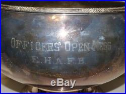 Vtg WWII Officers Open Mess Ceremonial Silver Punch Bowl Ernest Harmon Air Force