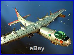 WHOPPING TIN FRICTION B-36 TOY AIRPLANE by YONEZAWA of JAPAN YONE PLANE USAF Y