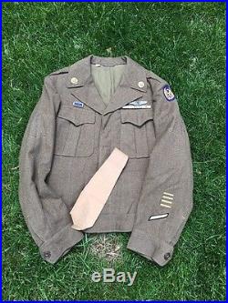 WW2 8th Air Force Jacket English Made Patch And Sterling Gunners Wings Named