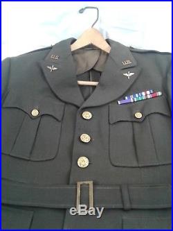 WW2 Army Air Forces Green Dress Jacket MAJOR 8th 13th Silver Star DFC PH Theatre