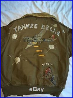 WW2 Painted B10 Flight Jacket Yankee Belle 8th Air Force Pilot Jacket