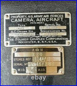 WW2 RAF A. M. USAF K20 Aircraft 4x5 Camera Folmer Graflex Original Carry Case
