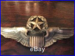 WW2 Sterling Command Pilot Wings Josten military pin Air Force AAF SILVER RARE