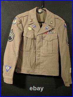 WW2 USAAF 8th Army Air Force Aerial Gunner Ike Jacket Wings Ribbons Crests Nice+