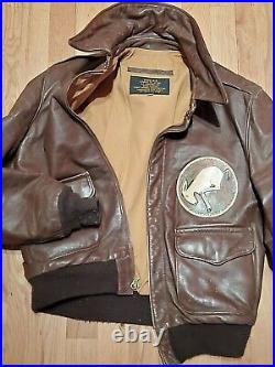 WW2 USAF 95th Bomb Squadron Type A2 Goatskin Patch Jacket w Shirt & Tie Size 42
