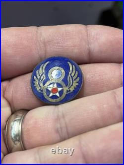 WW2 US ARMY AIR CORP 8TH FORCE ENAMEL WINGS Pin Button Medal 8 Blue Cloisonné WW2 US ARMY AIR CORP 8TH FORCE ENAMEL WINGS Pin Button Medal 8 Blue Cloisonné