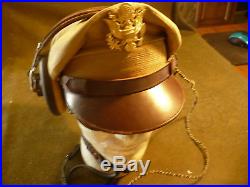 WW2 US Army Air Force Cap, Radio Phones and Throat Microphone