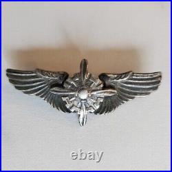 WW2 US Army Air Force Flight Engineer Wing Pin Backed Sterling Silver