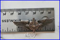WW2 US Army Air Force Flight Engineer Wing Pin Backed Sterling Silver