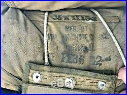 WW2 US Army Air Force seat pack parachute 1942 complete early bayonet fasteners