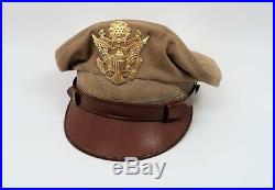 WW2 US Officer visor cap uniform jacket hat combat Air Force corp Lewis crusher
