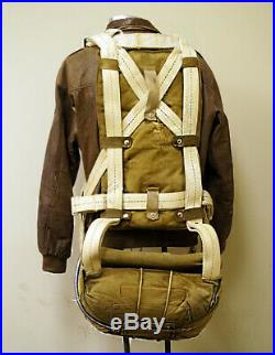 WW2 U. S Army Air Force Parachute with Anniversary Leather Bomber Jacket