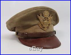 WW2 Vet Bancroft visor cap US Army Air Corps force uniform Officer military hat