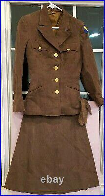 WW2 WAC Uniform 1943 Womens Army Airforce Military Jacket Skirt and Single Glove