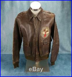 WW2 officer US Army Air Force Corp leather A2 bomber jacket USAF HELLS ANGELS