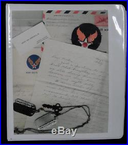 WWII 15th AIR FORCE B-17 PILOT'S UNIFORM GROUPING WITH 39 HANDWRITTEN LETTERS