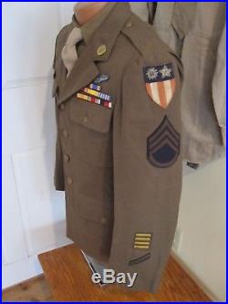 WWII'41 Service Dress Uniform For Liaison Pilot, CBI/ Air Force Bullion Patches