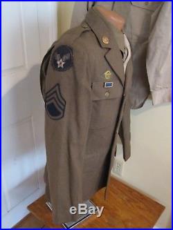 WWII'41 Service Dress Uniform For Liaison Pilot, CBI/ Air Force Bullion Patches