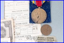 WWII 5th Air Force Dog Tag Grouping Florida Veteran Original Medals Papers