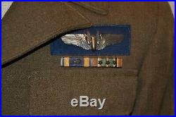 WWII 9th AAF Named Ike Jacket Army Air Force Gunners Blue Felt Air Medal Id'd