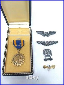 WWII Air Force Aviation Lapel Pins Air Medal NAMED Louisville KY Estate Lot of 5