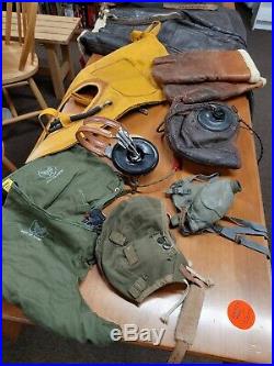 WWII Army Air Force Flight Suit Skull Cap Headset Cold Weather A11 A9 Mask