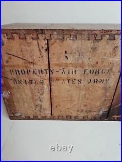 WWII Era 1940s Globe Wernicke United States Army Air Force File Drawer Oak Box