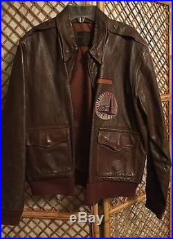 WWII LEATHER PILOT JACKET US AIR FORCE US ARMY JACKET Sz42 NAMED