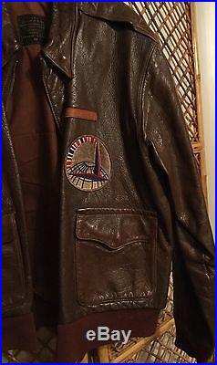 WWII LEATHER PILOT JACKET US AIR FORCE US ARMY JACKET Sz42 NAMED