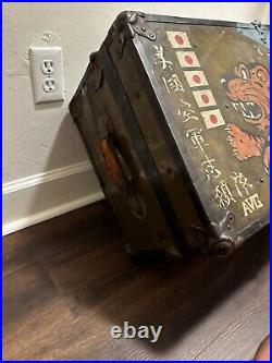 WWII Painted Flying Tigers Style US Air Force Trunk