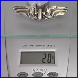 WWII USAAF Aerial Gunner Wings Sterling Silver 3 Flight Badge WWII Era