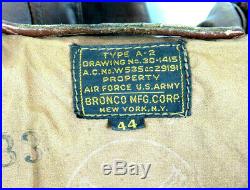 WWII USAAF ISSUE OFFICERS A-2 FLIGHT JACKET 817th BOMB SQUADRON 15th AIR FORCE