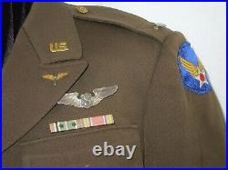 WWII USSTAF SERVICE PILOT Officer Uniform Jacket BULLION Patches NAMED Air Force