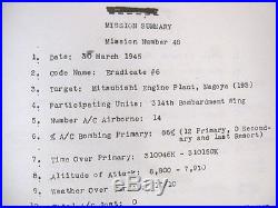WWII US AAF 20th Air Force Missions Resume Complete List of Mission Summaries