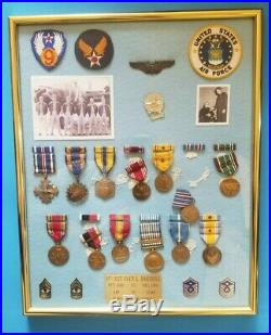 WWII US AAF 9th Air Force Medal Grouping withSilver Wings, Provedance 19 Medals