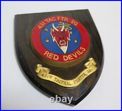 WWII US AIR FORCE Red Devils 431st PAINTED Fighter Squadron PATCH PLAQUE SHIELD